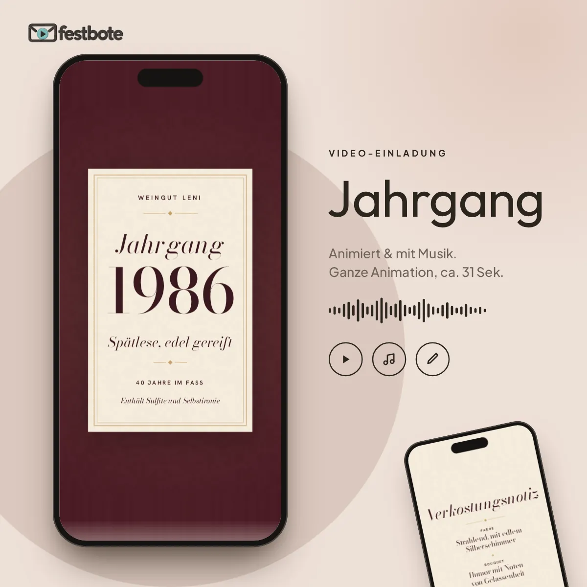 Jahrgang: die Animation läuft in einem Handy, ca. 31 Sekunden mit Musik.