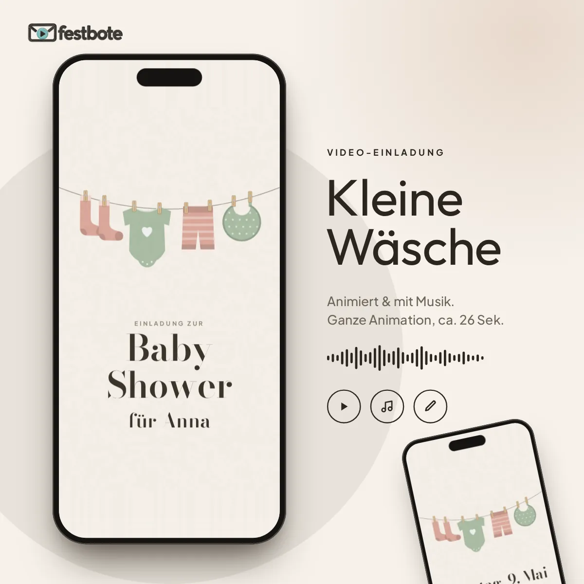 Kleine Wäsche: die Animation läuft in einem Handy, ca. 26 Sekunden mit Musik.